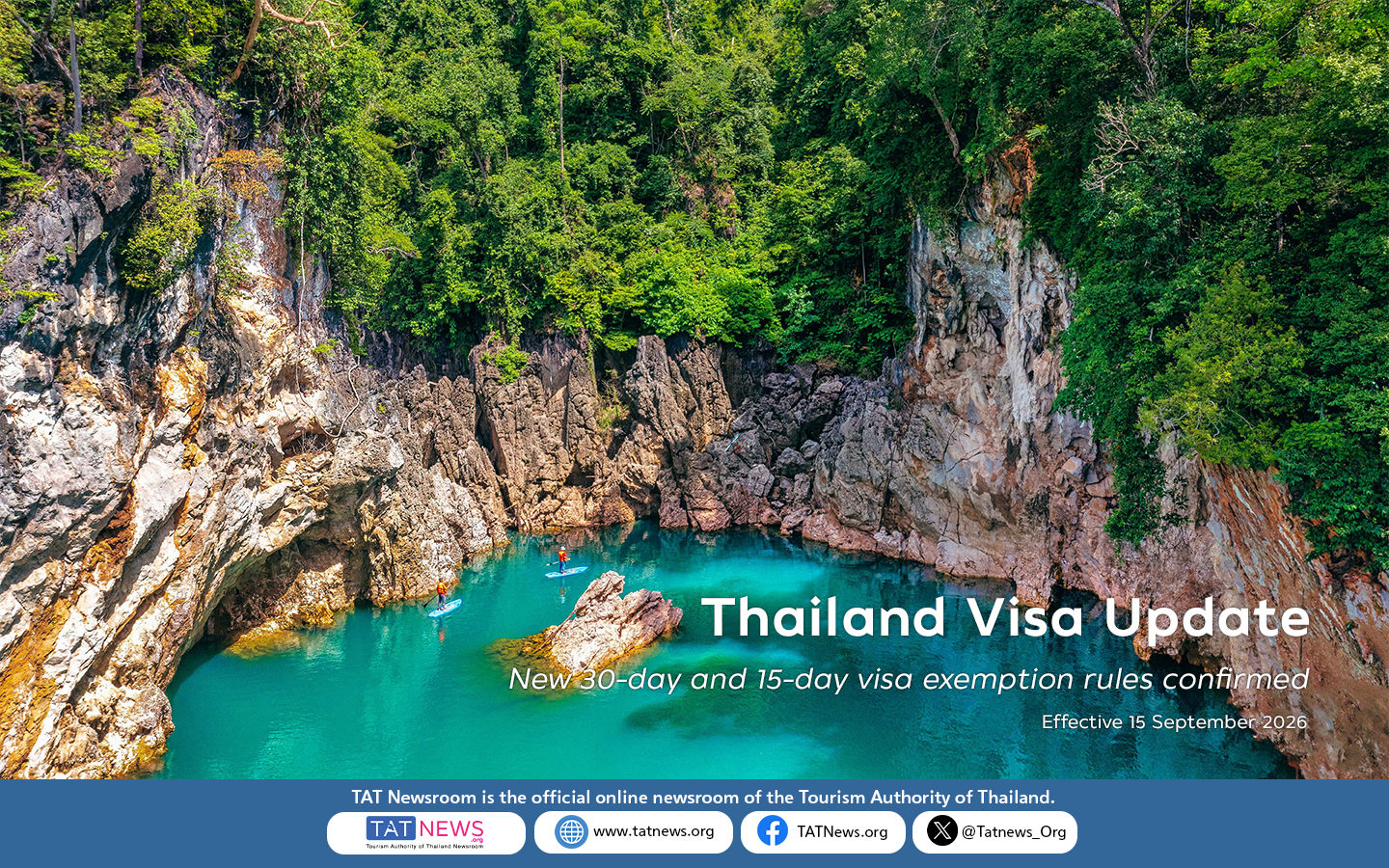 Thailand introduces new 30-day and 15-day visa exemption rules from 15 September